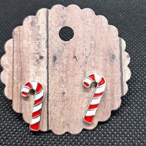 Candy Cane Stud Earrings- NWOT!